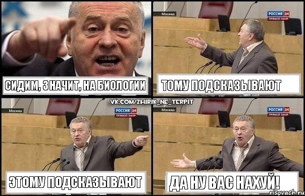 Сидим, значит, на биологии Тому подсказывают Этому подсказывают Да ну вас нахуй!, Комикс Жириновский