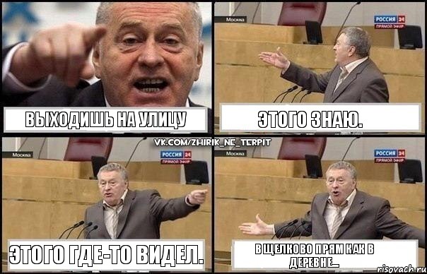 Выходишь на улицу Этого знаю. Этого где-то видел. В Щелково прям как в деревне..., Комикс Жириновский