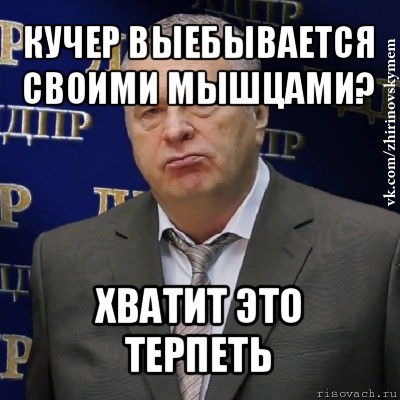 кучер выебывается своими мышцами? хватит это терпеть, Мем Хватит это терпеть (Жириновский)