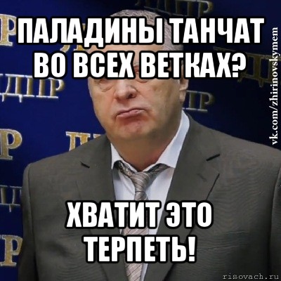 паладины танчат во всех ветках? хватит это терпеть!, Мем Хватит это терпеть (Жириновский)