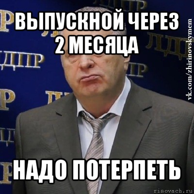 выпускной через 2 месяца надо потерпеть, Мем Хватит это терпеть (Жириновский)