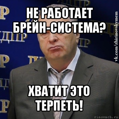 не работает брейн-система? хватит это терпеть!, Мем Хватит это терпеть (Жириновский)