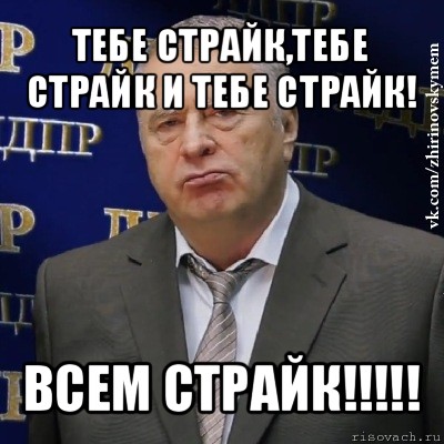 тебе страйк,тебе страйк и тебе страйк! всем страйк!!!, Мем Хватит это терпеть (Жириновский)