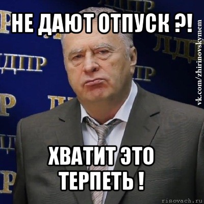 не дают отпуск ?! хватит это терпеть !, Мем Хватит это терпеть (Жириновский)