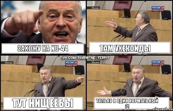 ЗАХОЖУ НА NU-44 ТАМ УХЕКОИДЫ ТУТ НИЩЕЁБЫ ТОЛЬКО Я ОДИН НОРМАЛЬНЫЙ ?!, Комикс Жириновский