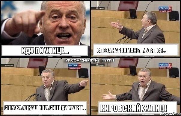 Иду по улице... Слева наркоманы мутятся... Справа алкаши на синьку мутят... Кировский хули!!!, Комикс Жириновский