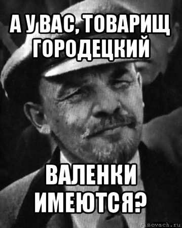 а у вас, товарищ городецкий валенки имеются?