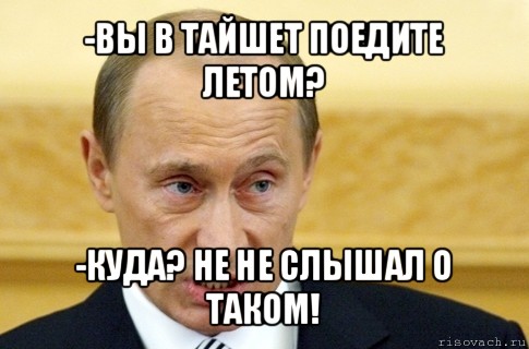 -вы в тайшет поедите летом? -куда? не не слышал о таком!, Мем путин