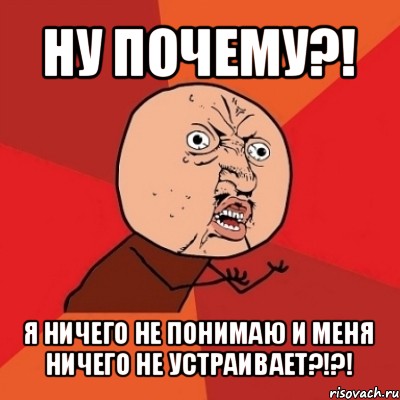 ну почему?! я ничего не понимаю и меня ничего не устраивает?!?!, Мем Почему