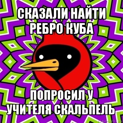 сказали найти ребро куба попросил у учителя скальпель, Мем Омская птица