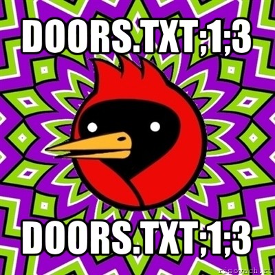 doors.txt;1;3 doors.txt;1;3, Мем Омская птица