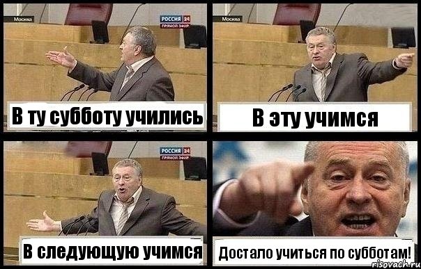 В ту субботу учились В эту учимся В следующую учимся Достало учиться по субботам!, Комикс с Жириновским