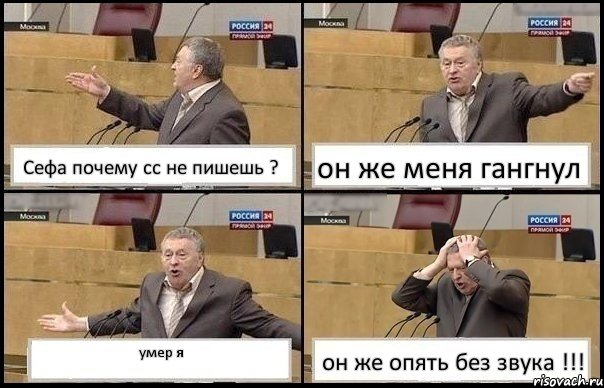 Сефа почему сс не пишешь ? он же меня гангнул умер я он же опять без звука !!!, Комикс Жирик в шоке хватается за голову