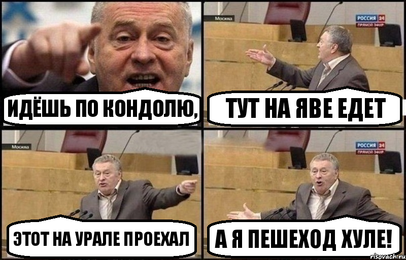 Идёшь по Кондолю, Тут на яве едет Этот на урале проехал А я пешеход хуле!, Комикс Жириновский