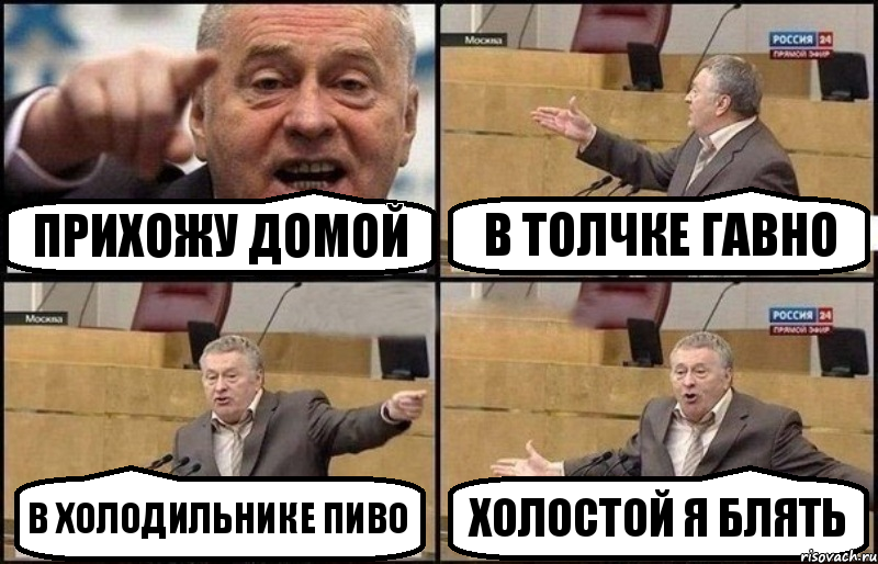 Прихожу домой В толчке гавно В холодильнике пиво Холостой я блять, Комикс Жириновский