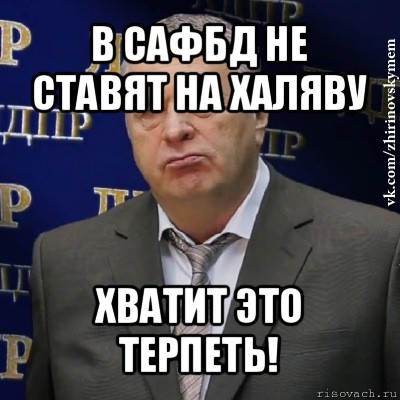 в сафбд не ставят на халяву хватит это терпеть!, Мем Хватит это терпеть (Жириновский)