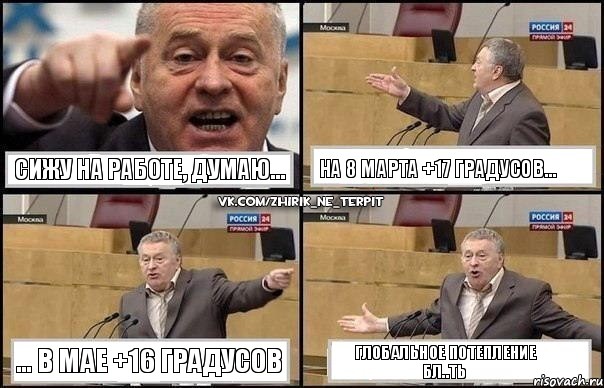 Сижу на работе, думаю... На 8 Марта +17 градусов... ... в мае +16 градусов Глобальное потепление бл..ть, Комикс Жириновский