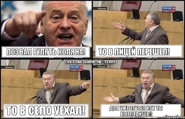 Позвал гулять Коляна! То в лицей перешел! То в село уехал! Да я уже забыл как ты выглядишь!!, Комикс Жириновский