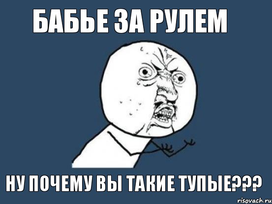 бабье за рулем ну почему вы такие тупые???, Мем Ну почему