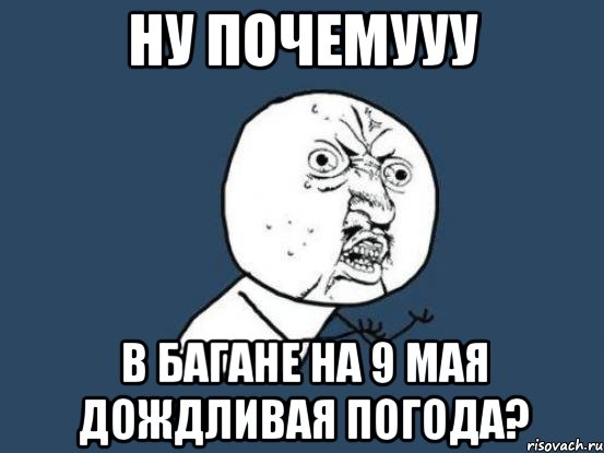 ну почемууу в багане на 9 мая дождливая погода?, Мем Ну почему