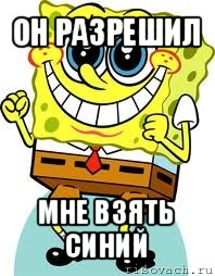 он разрешил мне взять синий