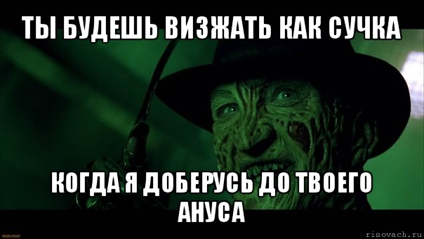 ты будешь визжать как сучка когда я доберусь до твоего ануса, Мем Фреди