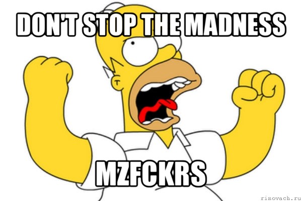 don't stop the madness mzfckrs, Мем Разъяренный Гомер