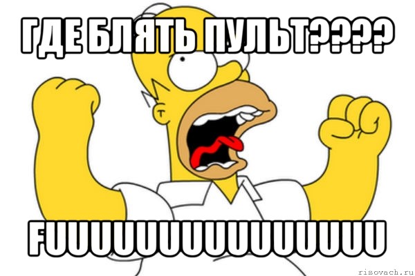 где блять пульт??? fuuuuuuuuuuuuuuu, Мем Разъяренный Гомер