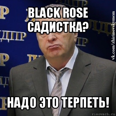 black rose садистка? надо это терпеть!, Мем Хватит это терпеть (Жириновский)