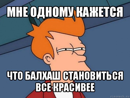 мне одному кажется что балхаш становиться все красивее, Мем  Фрай (мне кажется или)