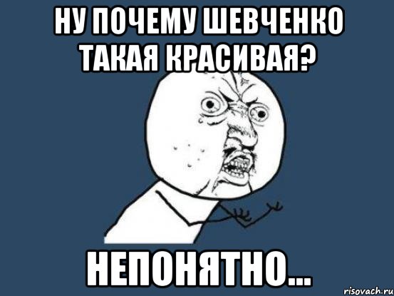 ну почему шевченко такая красивая? непонятно..., Мем Ну почему