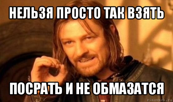 нельзя просто так взять посрать и не обмазатся, Мем Нельзя просто так взять и (Боромир мем)