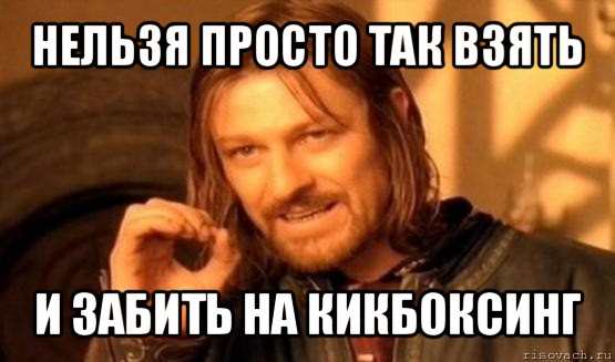 нельзя просто так взять и забить на кикбоксинг, Мем Нельзя просто так взять и (Боромир мем)