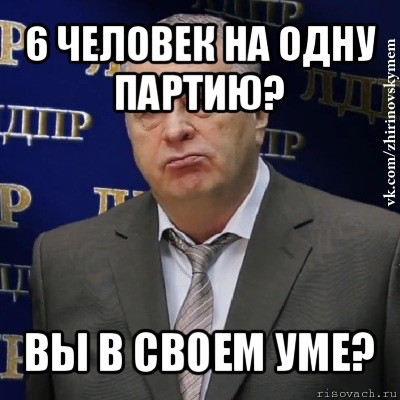 6 человек на одну партию? вы в своем уме?, Мем Хватит это терпеть (Жириновский)