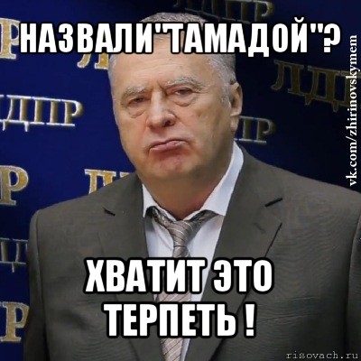 назвали"тамадой"? хватит это терпеть !, Мем Хватит это терпеть (Жириновский)