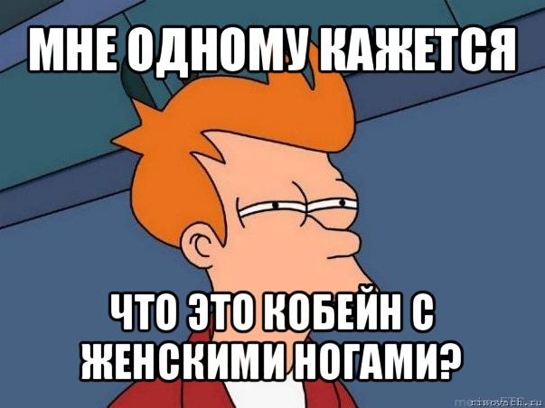 мне одному кажется что это кобейн с женскими ногами?, Мем  Фрай (мне кажется или)