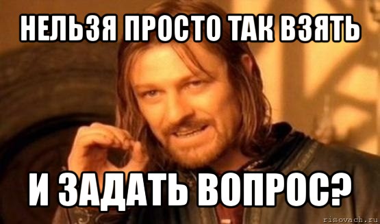 нельзя просто так взять и задать вопрос?, Мем Нельзя просто так взять и (Боромир мем)