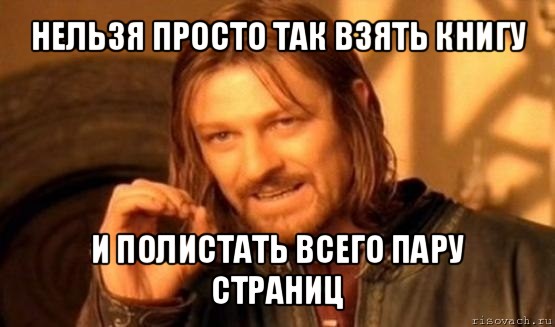 нельзя просто так взять книгу и полистать всего пару страниц, Мем Нельзя просто так взять и (Боромир мем)