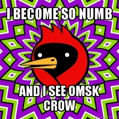 i become so numb and i see omsk crow, Мем Омская птица