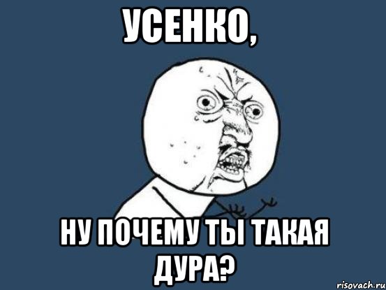 усенко, ну почему ты такая дура?, Мем Ну почему