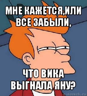 мне кажется,или все забыли, что вика выгнала яну?, Мем  Фрай (мне кажется или)