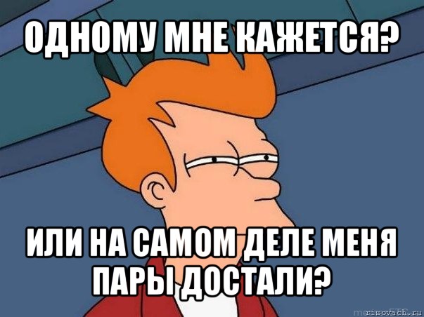 одному мне кажется? или на самом деле меня пары достали?, Мем  Фрай (мне кажется или)