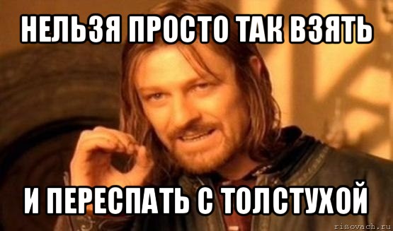 нельзя просто так взять и переспать с толстухой, Мем Нельзя просто так взять и (Боромир мем)