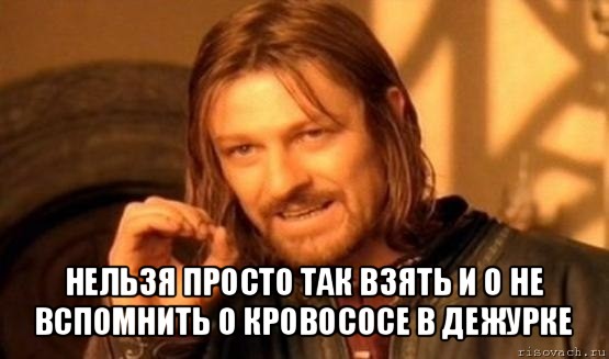  нельзя просто так взять и о не вспомнить о кровососе в дежурке, Мем Нельзя просто так взять и (Боромир мем)