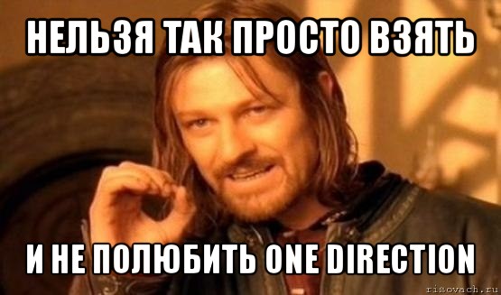 нельзя так просто взять и не полюбить one direction, Мем Нельзя просто так взять и (Боромир мем)