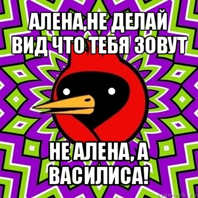 алена,не делай вид что тебя зовут не алена, а василиса!, Мем Омская птица