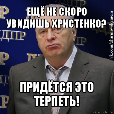 ещё не скоро увидишь христенко? придётся это терпеть!, Мем Хватит это терпеть (Жириновский)