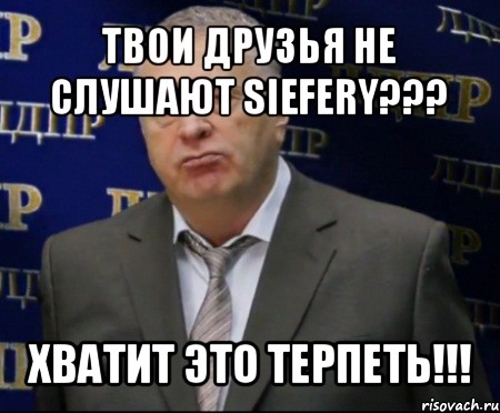 твои друзья не слушают siefery??? хватит это терпеть!!!, Мем Хватит это терпеть (Жириновский)