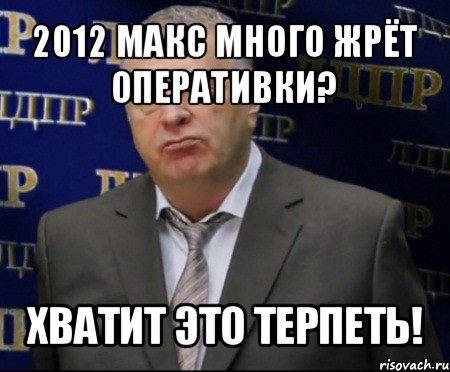 2012 макс много жрёт оперативки? хватит это терпеть!, Мем Хватит это терпеть (Жириновский)