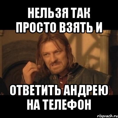 нельзя так просто взять и ответить андрею на телефон, Мем Нельзя просто взять